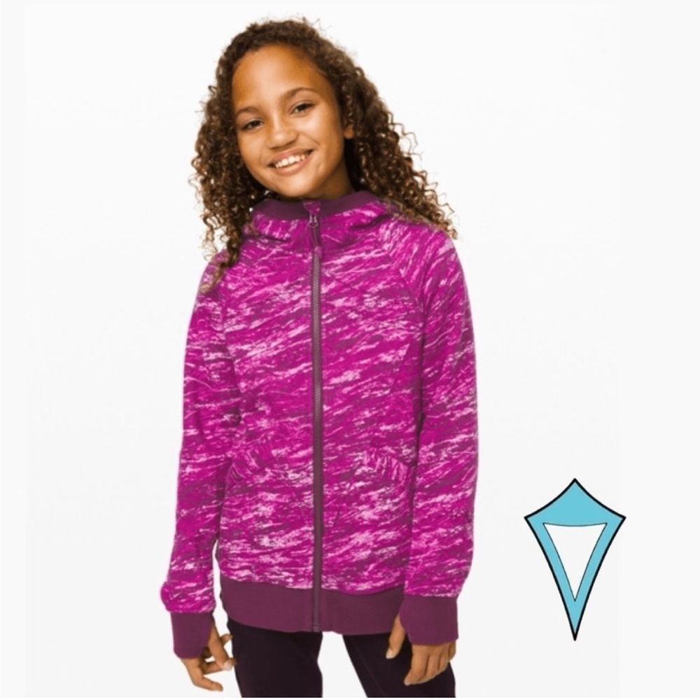 Ivivva Totally Turf Purple and Pink Zip Up Hoodie Sweatshirt sz 14